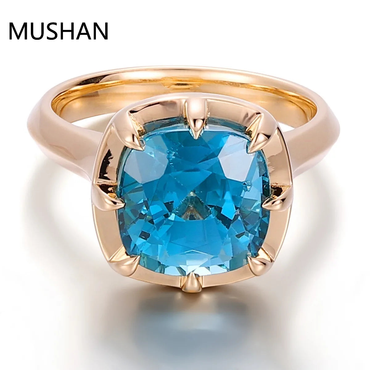 MUSHAN Luxury Custom Lab Grown Paraiba Gemstones Rings Ruby Band For Women Luxury 14K 18K Gold Ring Jewelry GRC Certificated