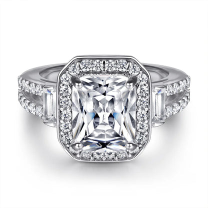 MuShan Jewelry 925 Sterling Silver Rings Bands Engagement Ring 5A Cubic Zirconia Romantic Rings Bands Anniversary  Women Gift