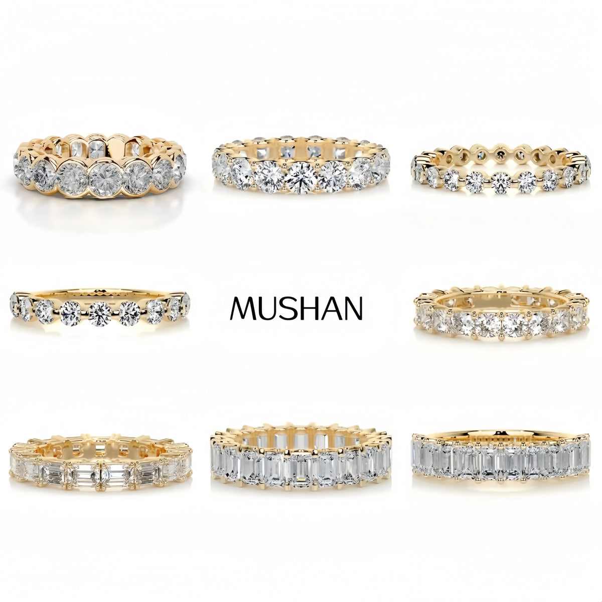 Bague en argent sterling 925 de la marque MuShan, bague en moissanite avec certificat GRA pour femme, plaquée or 18K, bagues brevetées MST GRA