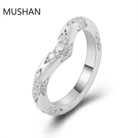 MUSHAN Luxury Custom 14K 18K Gold Rings Band Jewelry With Moissanite Diamond Lab Grown Gemstones Diamond Wedding Ring For Women