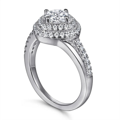 MuShan Jewelry 925 Sterling Silver Rings Bands Fashion Ring 7A Cubic Zirconia  Women Rings Bands Anniversary  Women Gift