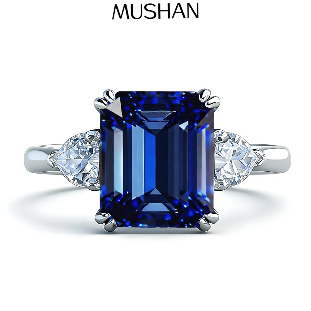 MuShan Jewelry 925 Sterling Silver Ring Wedding Band High Carbon Diamond Romantic Style Timeless Style Women Rings Fine Jewelry