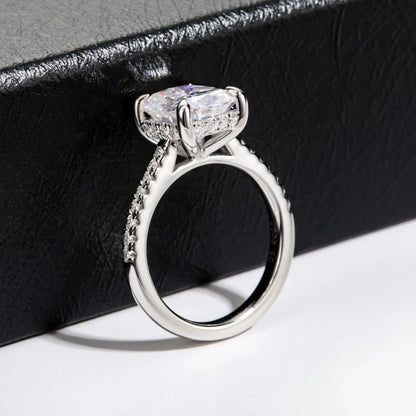 Anillo de compromiso de plata de ley 925 de MUHAN Luxury Jewelry, alianza de boda, anillo de diamante de moissanita con certificado GRA para mujer, color D, joyería fina