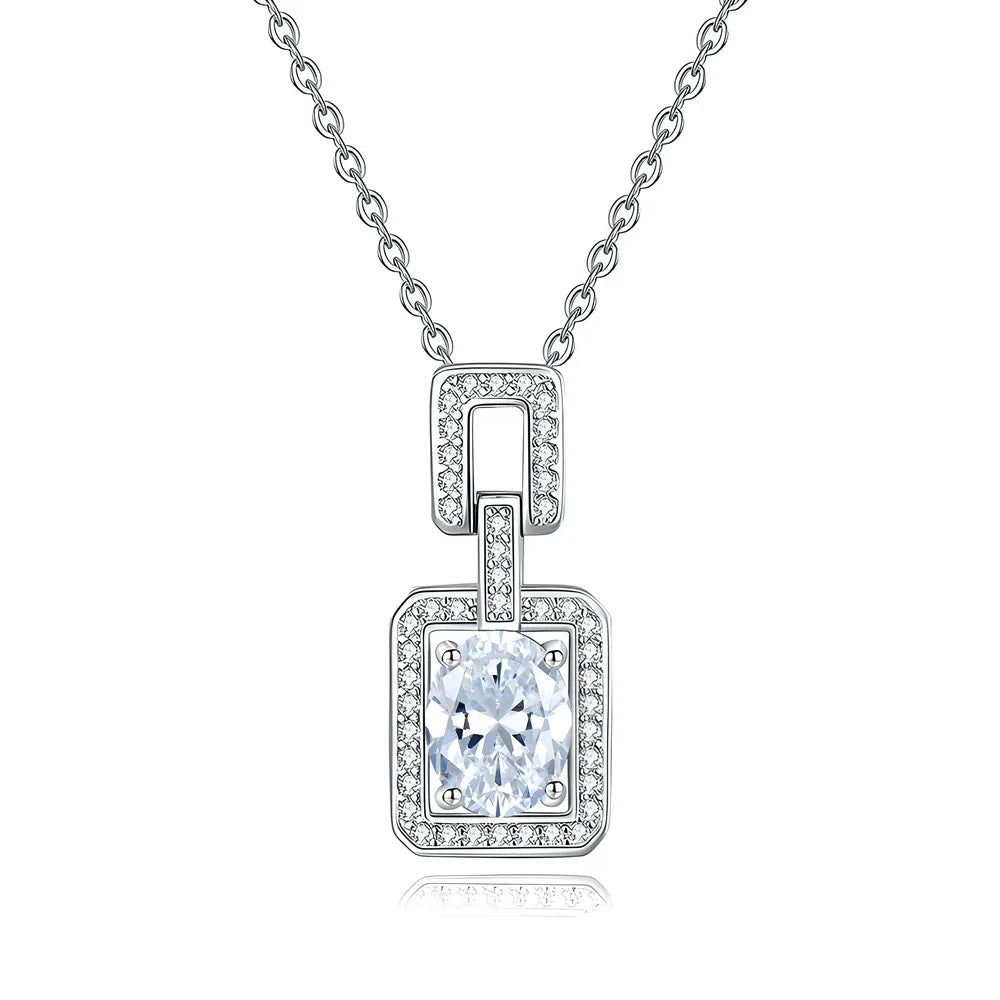MuShan Jewelry 925 Sterling Silver Necklace Pendant Chain HCD Diamonds Bachelorette Gift Daughter Gift Women Necklaces Jewelry