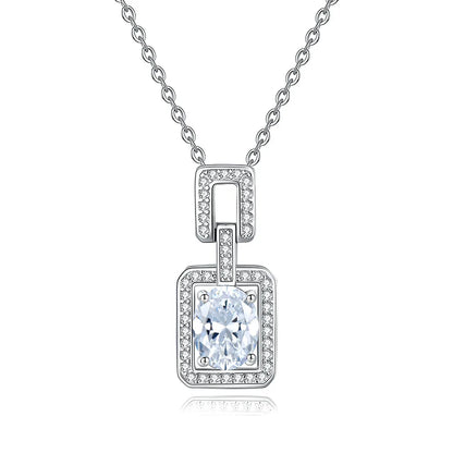 MuShan Jewelry 925 Sterling Silver Necklace Pendant Chain HCD Diamonds Bachelorette Gift Daughter Gift Women Necklaces Jewelry
