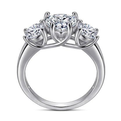 MuShan Jewelry 925 Sterling Silver Rings Bands Engagement Ring 5A Cubic Zirconia Valentine Premium Anniversary  Women Gift