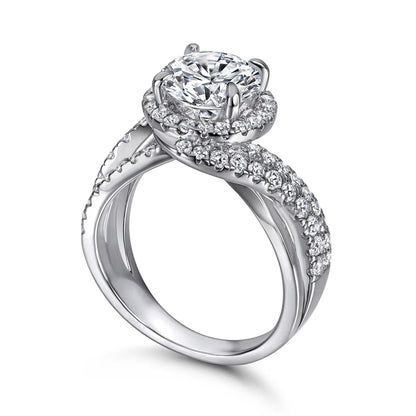 Anillo de boda de plata de ley 925 de MuShan Jewelry, anillo con diamante de alto carbono, regalo de Navidad, anillos chapados en oro para mujer, joyería fina