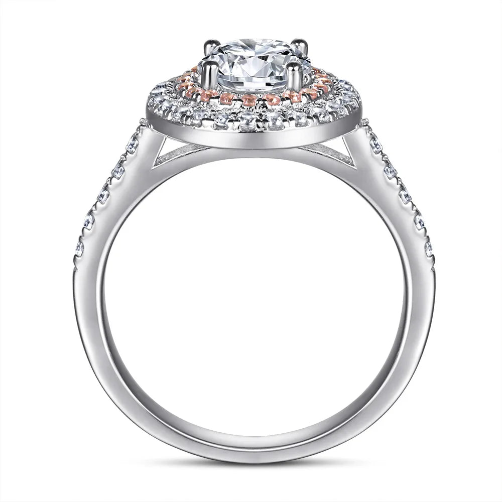 MuShan Jewelry 925 Sterling Silver Rings Bands Engagement Ring 5A Cubic Zirconia Premium Anniversary Rings Bands  Women Gift