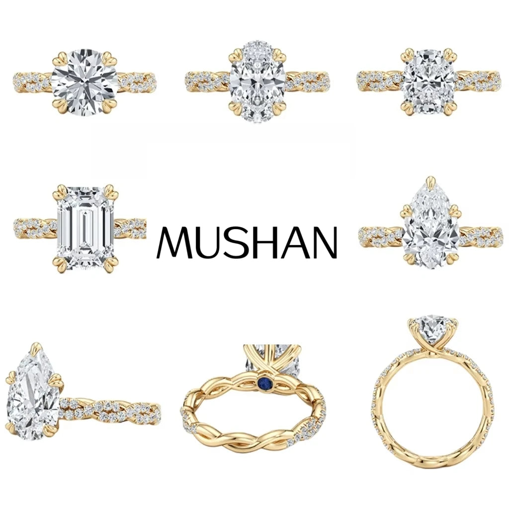 MUSHAN Custom Jewelry 925 Sterling Silver Ring Moissanite D Color VVS Fine Dreamy Winsome Marquise Rings Diamond Accessories