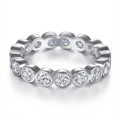 MuShan Brand Jewelry 925 Sterling Silver Ring Cubic Zirconia 5A Grade Round Casual for Bride Real Gold Plated Fine Jewelry Rings