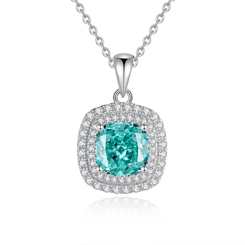 MuShan Jewelry 925 Sterling Silver Necklace Pendant Chain HCD Diamonds Anniversary Gift Luxury Jewelry Women Necklaces Jewelry