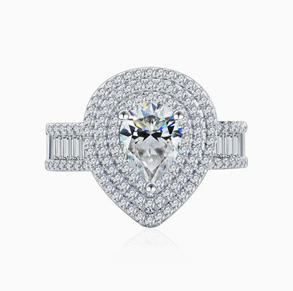 MUSHAN Bague de luxe pour femme en argent sterling 925, avec diamant moissanite 1,8 ct certifié GRA et zirconium, bijou raffiné