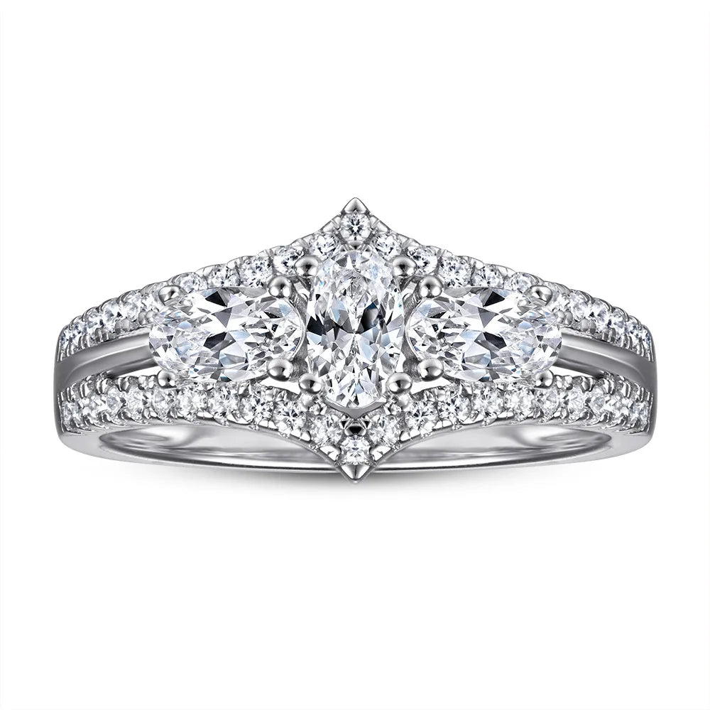 MuShan Jewelry 925 Sterling Silver Romantic Engagement Ring 7A Cubic Zirconia Rings Bands Timeless Anniversary  Women Gift