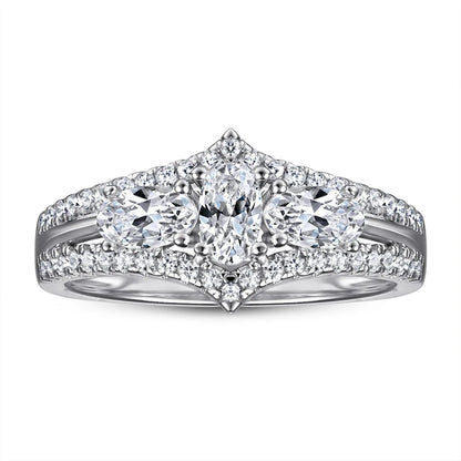 MuShan Jewelry 925 Sterling Silver Romantic Engagement Ring 7A Cubic Zirconia Rings Bands Timeless Anniversary  Women Gift
