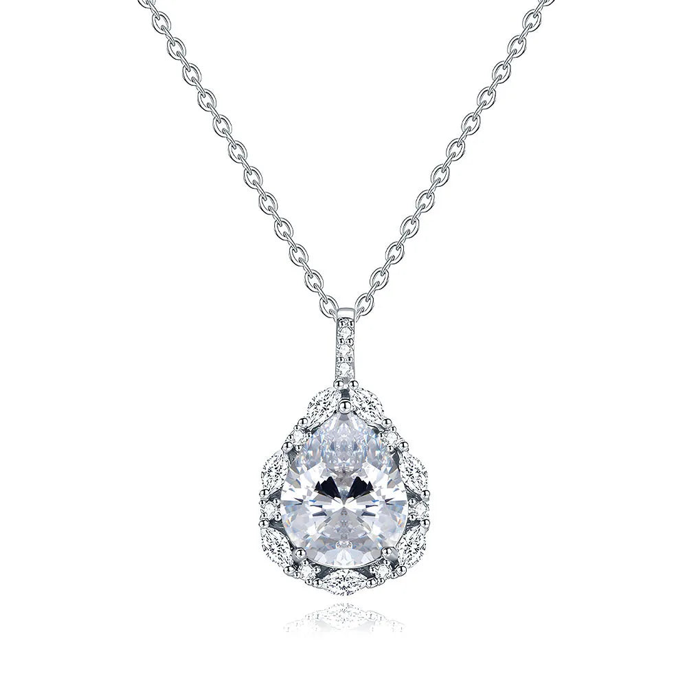 MuShan Jewelry 925 Sterling Silver Necklace Pendant Chain HCD Gemstones Christmas Gift Girlfriend Gift Women Necklaces Jewelry
