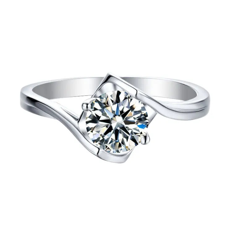 MuShan Designer Jewelry 925 Sterling Silver Ring Brilliant Moissanite Bespoke Ring for Her 18K Gold Plated MST Patent Rings