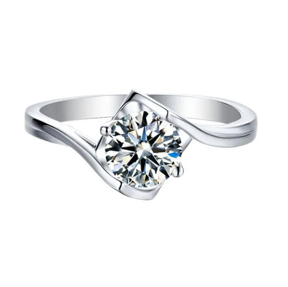 MuShan Designer Jewelry 925 Sterling Silver Ring Brilliant Moissanite Bespoke Ring for Her 18K Gold Plated MST Patent Rings