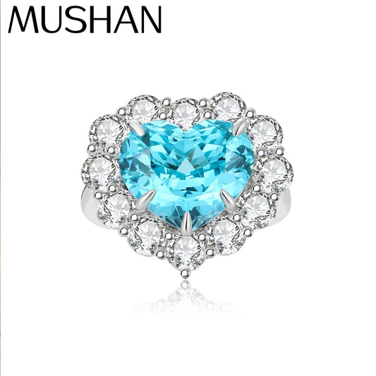 Anillo de joyería personalizada MUSHAN de plata de ley 925 con esmeralda roja de laboratorio talla marquesa, anillo moderno para mujer bañado en oro de 18K para aniversario