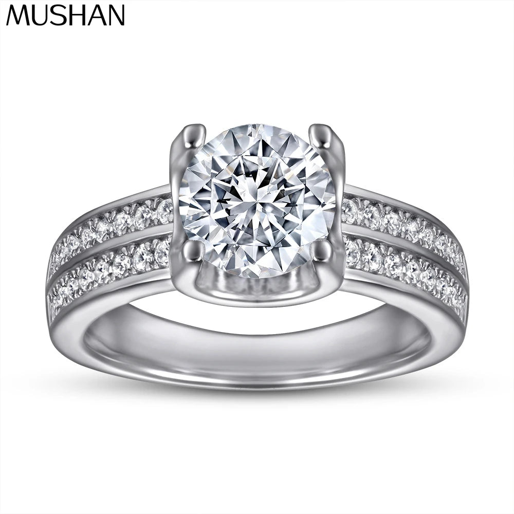 Bague de mariage MuShan Jewelry en argent sterling 925, diamant à haute teneur en carbone, cadeau pour demoiselle d'honneur, bague pour femme style chic, bijou raffiné