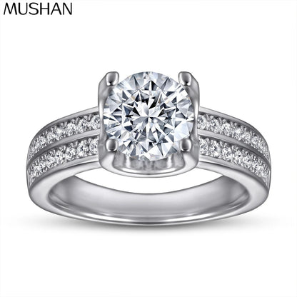 Bague de mariage MuShan Jewelry en argent sterling 925, diamant à haute teneur en carbone, cadeau pour demoiselle d'honneur, bague pour femme style chic, bijou raffiné
