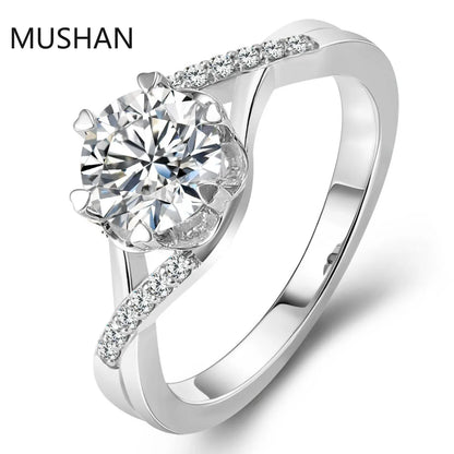 MUSHAN Luxury Custom 14K 18K Gold Rings Band Jewelry With Moissanite Diamond Lab Grown Gemstones Diamond Wedding Ring For Women