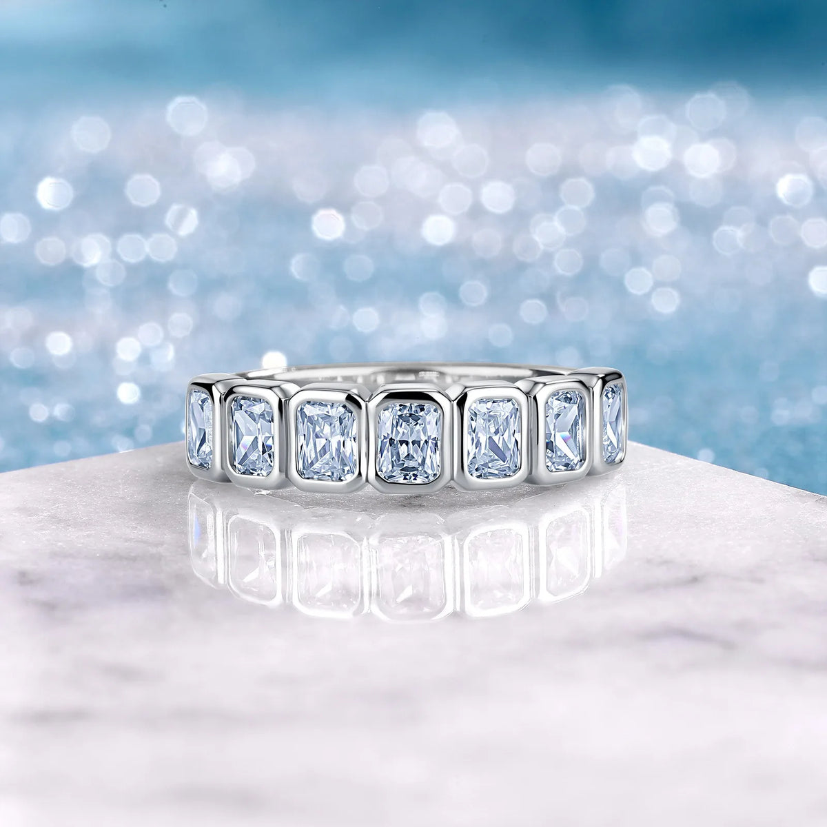 Bague en argent sterling 925 MUSHAN Luxury Jewelry pour femme, alliance avec diamant moissanite couleur D et émeraude, certifiée GRA, bijou raffiné