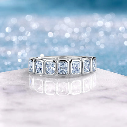 Bague en argent sterling 925 MUSHAN Luxury Jewelry pour femme, alliance avec diamant moissanite couleur D et émeraude, certifiée GRA, bijou raffiné
