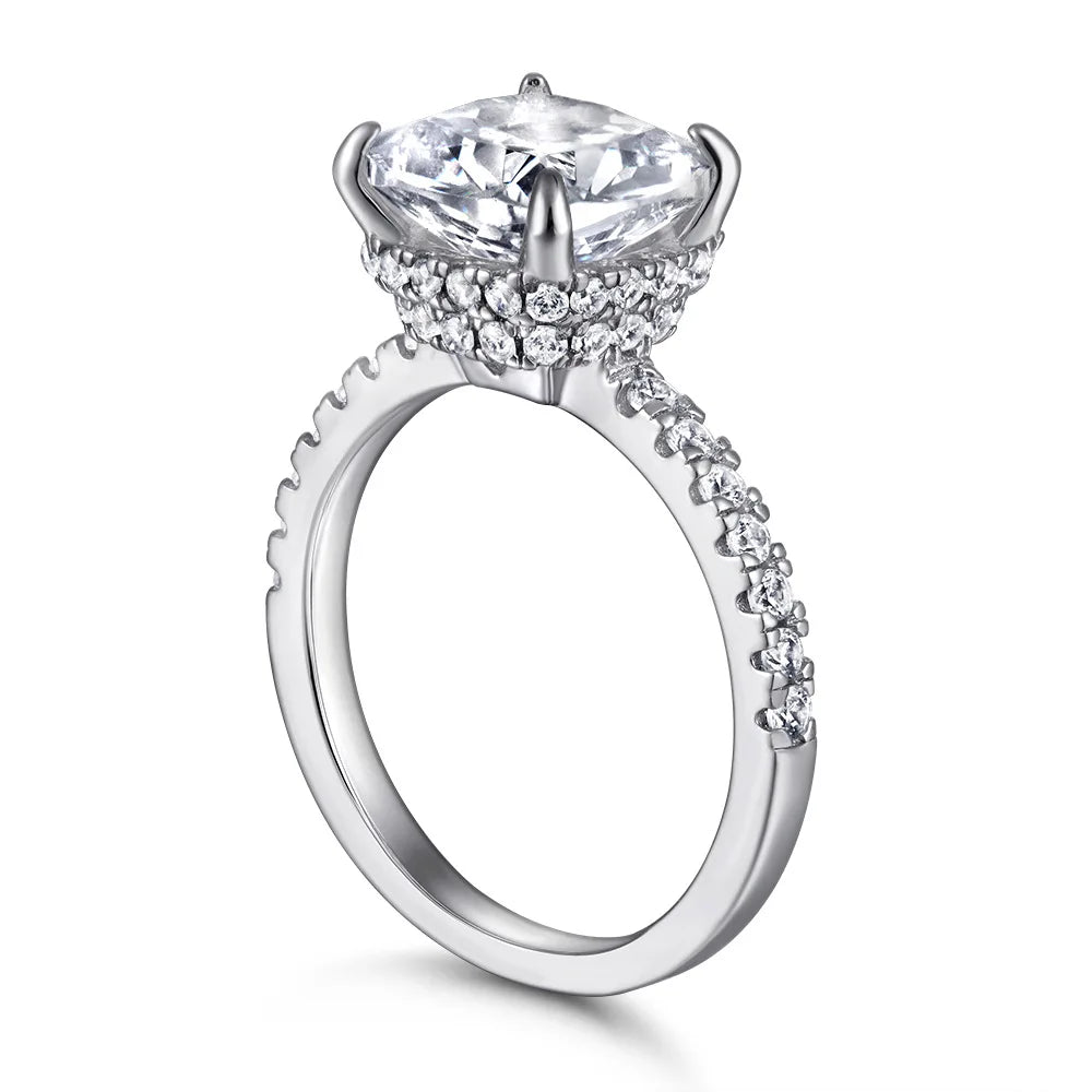 MuShan Jewelry 925 Sterling Silver Romantic Engagement Ring 5A Cubic Zirconia Rings Bands Anniversary Rings Bands  Women Gift