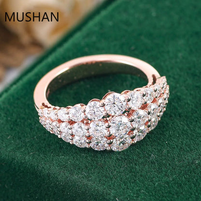 MUSHAN Luxury Custom 14K 18K Gold Rings Band Jewelry With Moissanite Diamond Lab Grown Gemstones Diamond Wedding Ring For Women