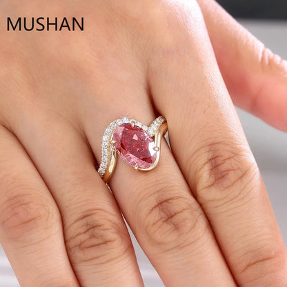 MUSHAN Luxury Custom 14K 18K Gold Rings Band Jewelry With Moissanite Diamond Lab Grown Gemstones Diamond Wedding Ring For Women