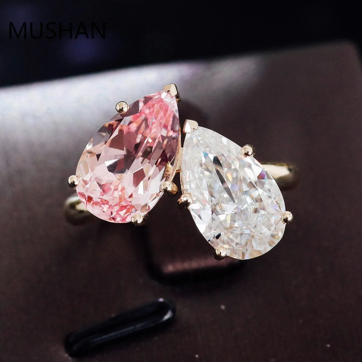 MUSHAN Luxury Custom 14K 18K Gold Rings Band Jewelry With Moissanite Diamond Lab Grown Gemstones Diamond Wedding Ring For Women