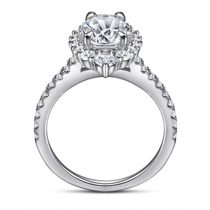 MuShan Brand Jewelry 925 Sterling Silver Ring Cubic Zirconia 7A Round Daytime Women 18K Real Gold Plated Fine Jewelry Rings