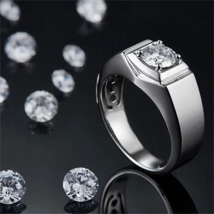 MuShan Designer Jewelry 925 Sterling Silver Ring VVS Moissanite Birthday Ring for Partner 18K Gold Plated MST Patent Jewellery