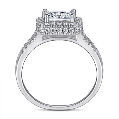 MuShan Jewelry 925 Sterling Silver Timeless Engagement Ring 7A Cubic Zirconia Valentine Rings Bands Rings Bands  Women Gift