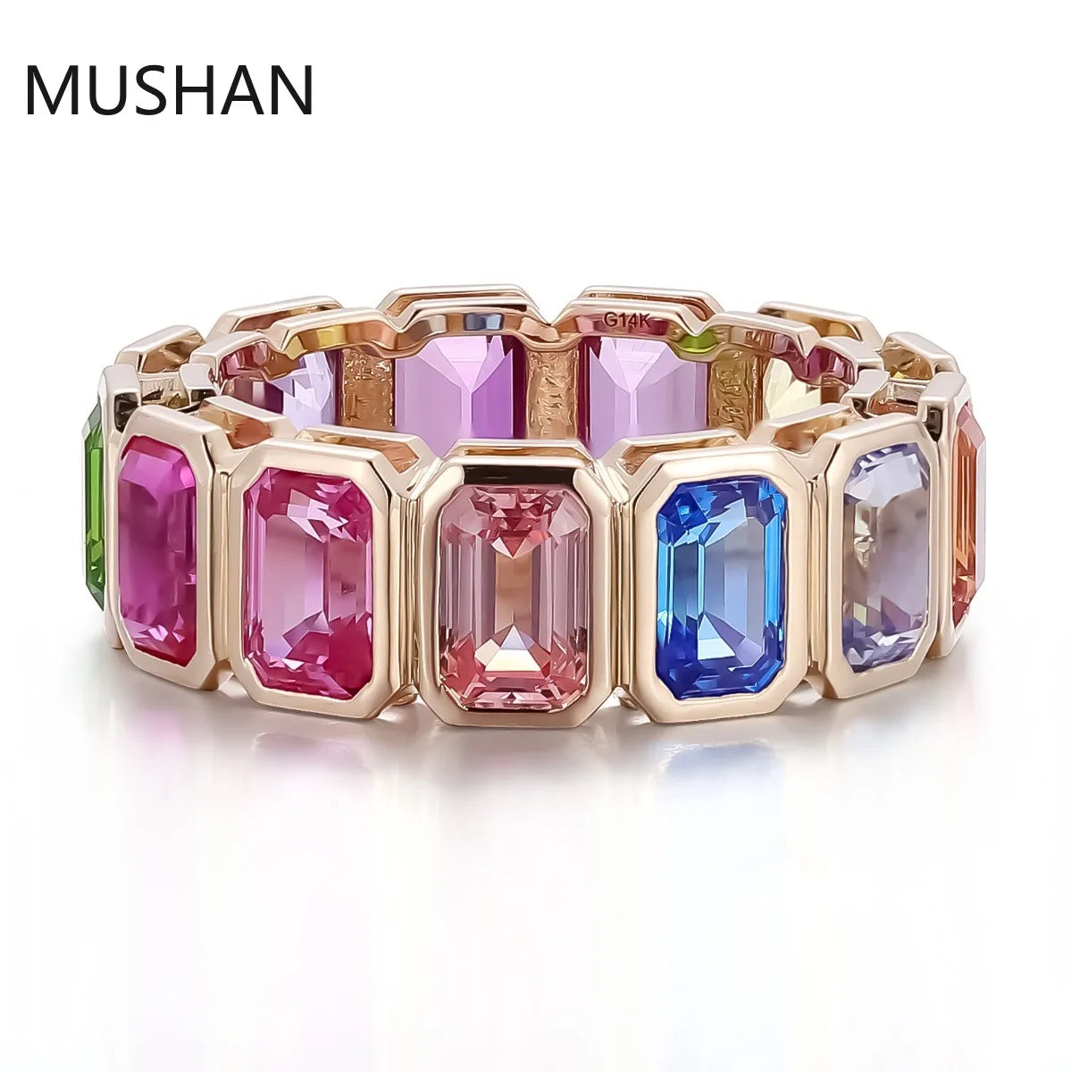 MUSHAN Luxury Custom 14K 18K Gold Rings Band Jewelry With Moissanite Diamond Lab Grown Gemstones Diamond Wedding Ring For Women
