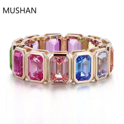 MUSHAN Luxury Custom 14K 18K Gold Rings Band Jewelry With Moissanite Diamond Lab Grown Gemstones Diamond Wedding Ring For Women
