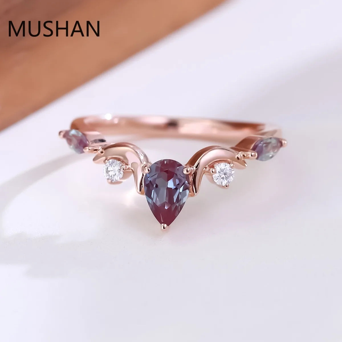 MUSHAN Luxury Custom 14K 18K Gold Rings Band Jewelry With Moissanite Diamond Lab Grown Gemstones Diamond Wedding Ring For Women