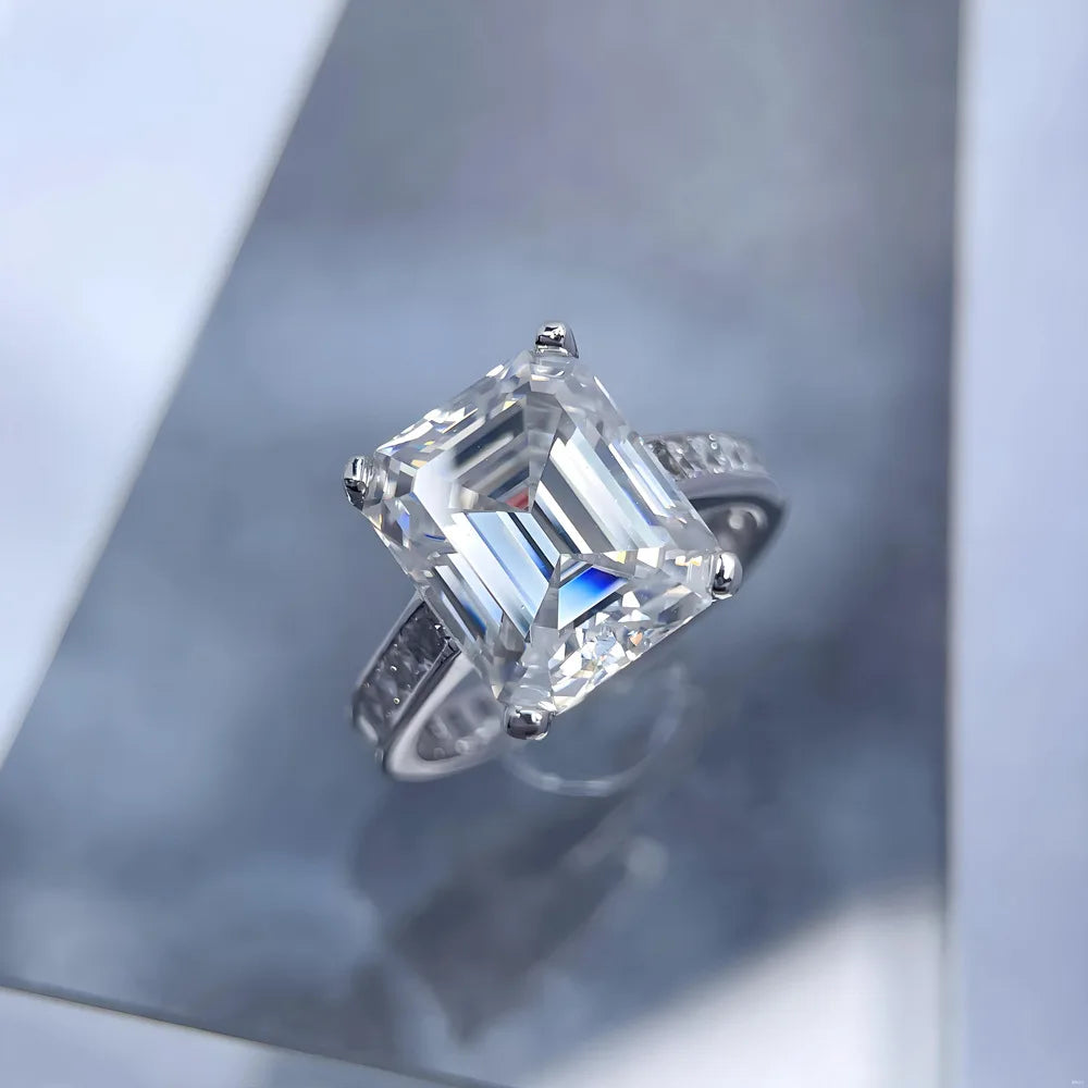 MUSHAN Luxury Jewelry925 Sterling Silver Ring VVS Moissanite Present Ring for Her 18K Gold Plated MST Patent Fine Jewellery