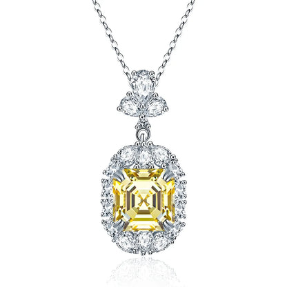 MuShan Jewelry 925 Sterling Silver Necklace Pendant Chain HCD Diamonds Engagement Party Bridal Jewelry Women Necklaces Jewelry