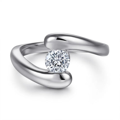 MuShan Jewelry 925 Sterling Silver Timeless Engagement Ring 5A Cubic Zirconia  Women Rings Bands Anniversary  Women Gift
