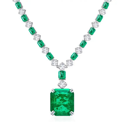 MUSHAN Luxury Jewelry 62 Carat Emerald Necklace Pendant For Women 925 Sterling Silver Necklaces Gemstones Pendants Fine Jewelry