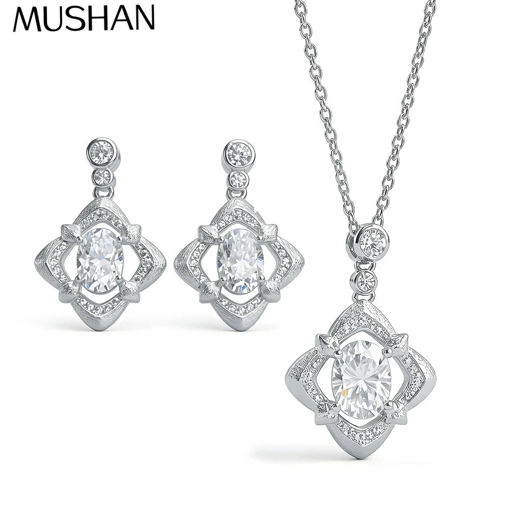 MuShan Designer Jewelry 925 Sterling Silver Opera Necklace Pear Moissanite for Partner Gold Vermeil MST Patent Cocktail Operas