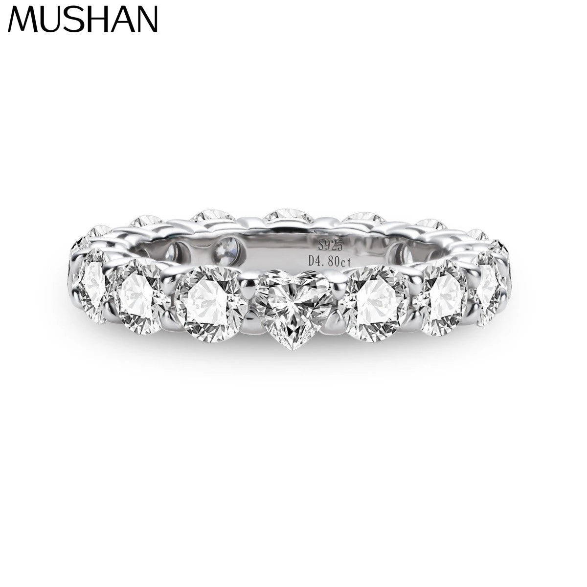 Anillo de plata de ley 925 de MuShan Luxury Jewelry con moissanita VVS, impresionante anillo para hermana bañado en oro de 18K, joyería fina con patente MST
