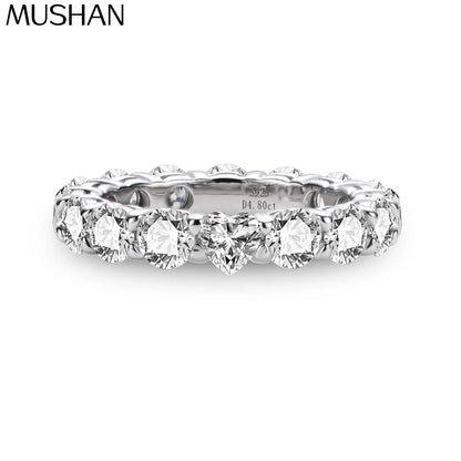 Anillo de plata de ley 925 de MuShan Luxury Jewelry con moissanita VVS, impresionante anillo para hermana bañado en oro de 18K, joyería fina con patente MST
