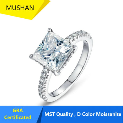 MUHAN Luxury Jewelry  925 Sterling Silver Ring Wedding Band  Women GRA Certificate Moissanite Diamond Rings D Color Fine Jewelry