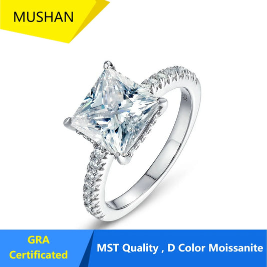 MUHAN Luxury Jewelry  925 Sterling Silver Ring Wedding Band  Women GRA Certificate Moissanite Diamond Rings D Color Fine Jewelry