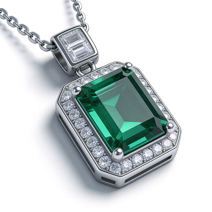 MuShan Jewelry 925 Sterling Silver Necklace Pendant Chain HCD Diamonds Anniversary Gift Party Cocktail Women Necklaces Jewelry