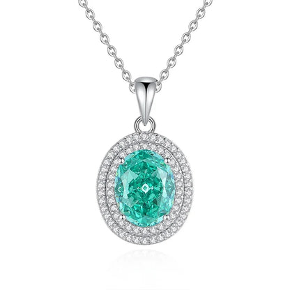 MuShan Jewelry 925 Sterling Silver Necklace Pendant Chain HCD Diamonds Anniversary Gift Luxury Jewelry Women Necklaces Jewelry