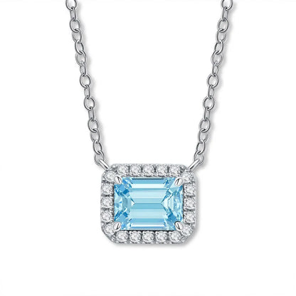 MUSHAN Bijoux de luxe pour femme, pendentif cube de sucre en argent sterling S925 avec diamant haut carbone, collier avec saphir et diamants