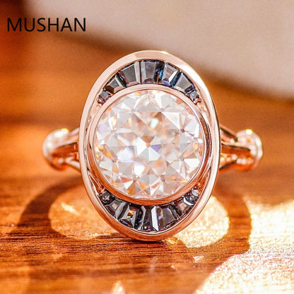 MUSHAN Luxury Custom 14K 18K Gold Rings Band Jewelry With Moissanite Diamond Lab Grown Gemstones Diamond Wedding Ring For Women